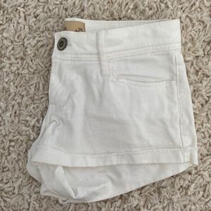 White jean shorts from Hollister